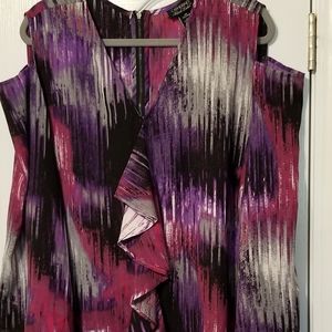 CATHERINES BLACK LABEL SIZE 2X COLD SHOULDER BLOUSE